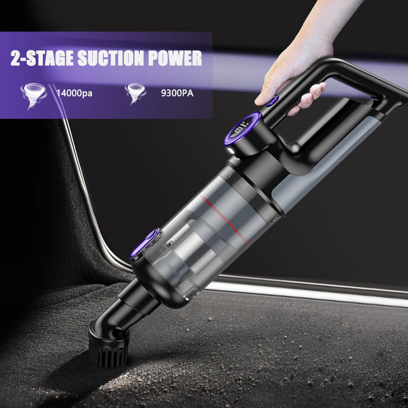 Handheld Vacuum Cleaner 14000Pa Brushless Portable Cordless Rechargeable Cyclone Car Vacuum with LED Light for Home Pet Hair-grikey