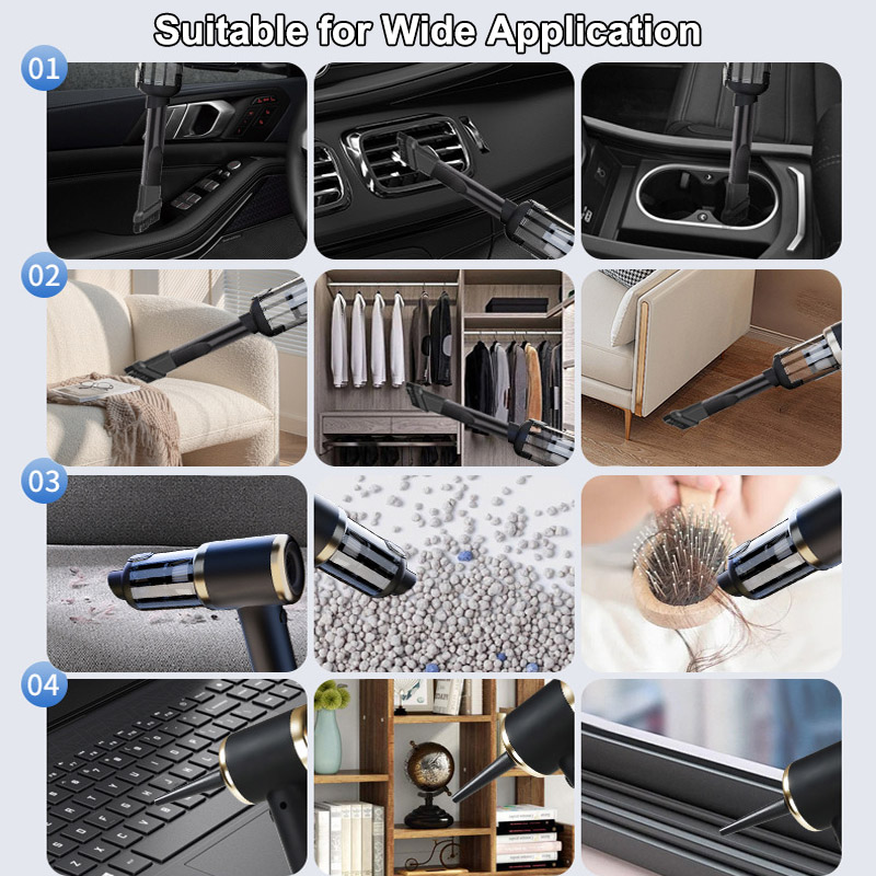 Car Vacuum Cleaner Wireless Portable Handheld Vacuum & Air Duster Cordless Rechargeable Hand Held Vacuums for Car Home Pet Hair-grikey