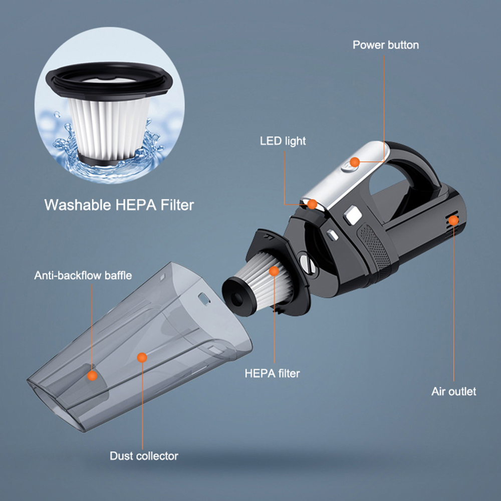 GRIKEY Car Vacuum Cleaner 12V Cord Vacuum Cleaner for Car Black