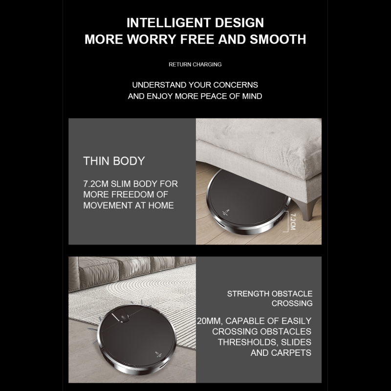 Smart Sweeping Robot Vacuum Cleaner with Remote Control and Automatic Recharging Features