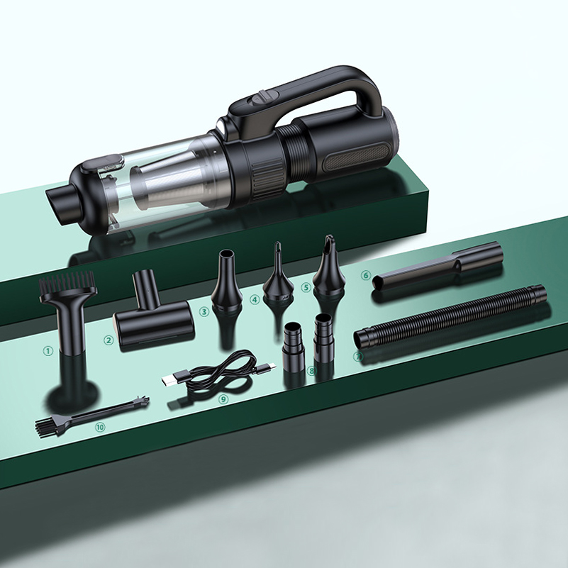 Car Vacuum Cleaner Cordless 2 in 1 Portable Handheld Vacuums & Air Duster with LED Light, Multi-Nozzles for Car Home Office Pet