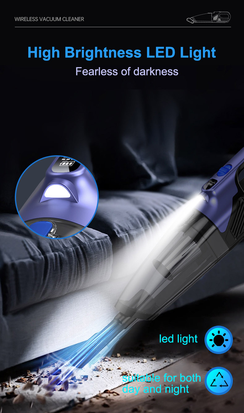 Cordless Handheld Vacuum Cleaner 10000Pa Powerful Suction Deep Clean Includes Motorized Pet Brush Roll Tool Extended Run Time