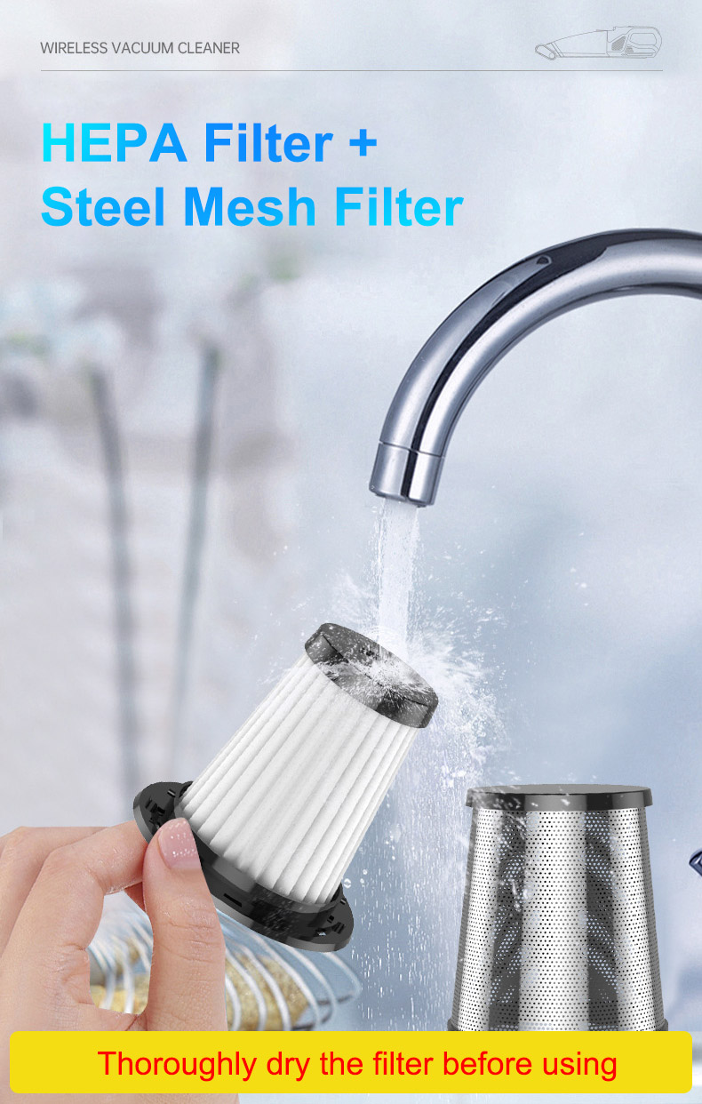 Cordless Handheld Vacuum Cleaner 10000Pa Powerful Suction Deep Clean Includes Motorized Pet Brush Roll Tool Extended Run Time