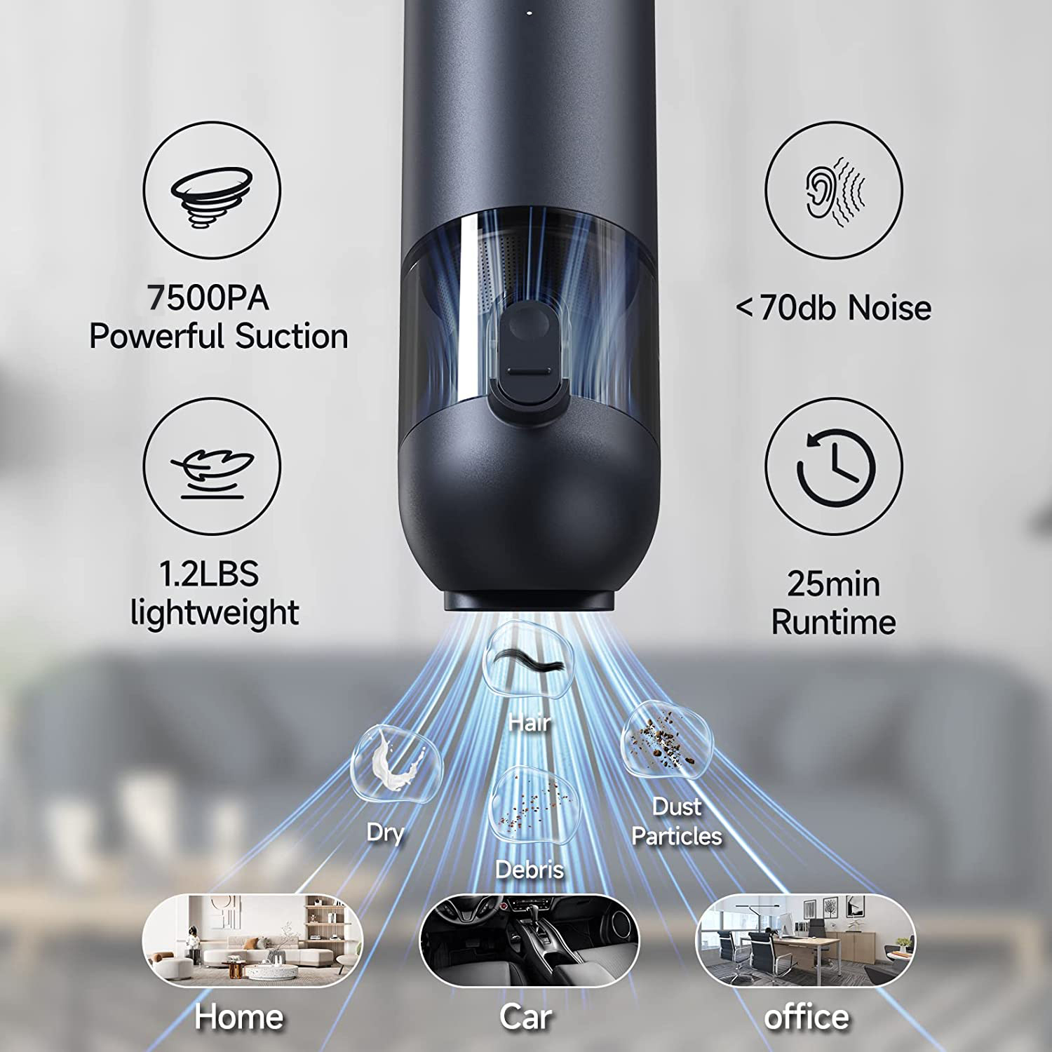 One-click Dust Emptying High Suction Power Cordless Vacuum Cleaner