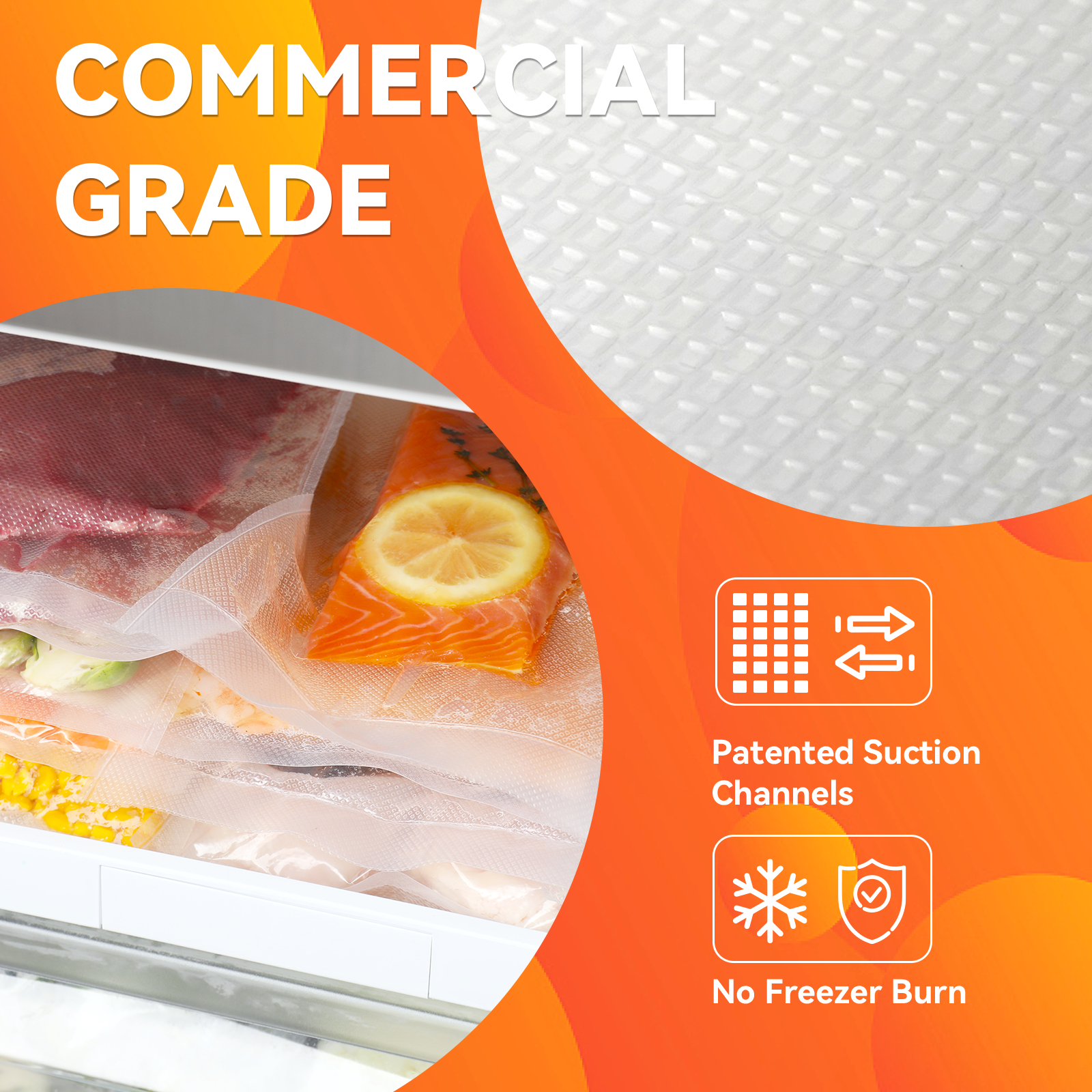 Wevac Embossed Vacuum Sealer Bags Rolls - Thumbnail 4