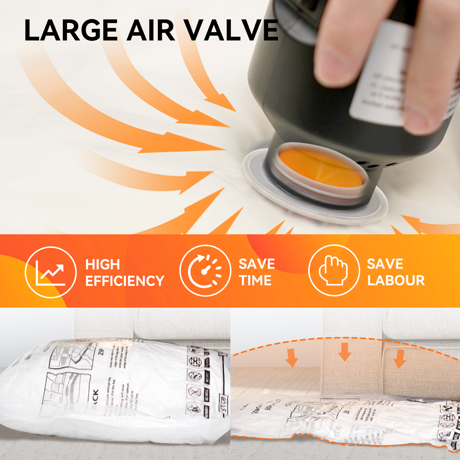 9 Vacuum Storage Bags Combo (3 Jumbo, 3 Large, 3 Medium) - 2nd Gen