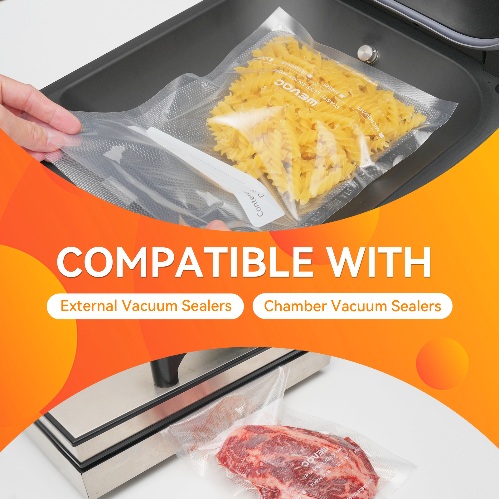 Wevac Pre-cut Vacuum Sealer Bags 3-Mil Pack of 100