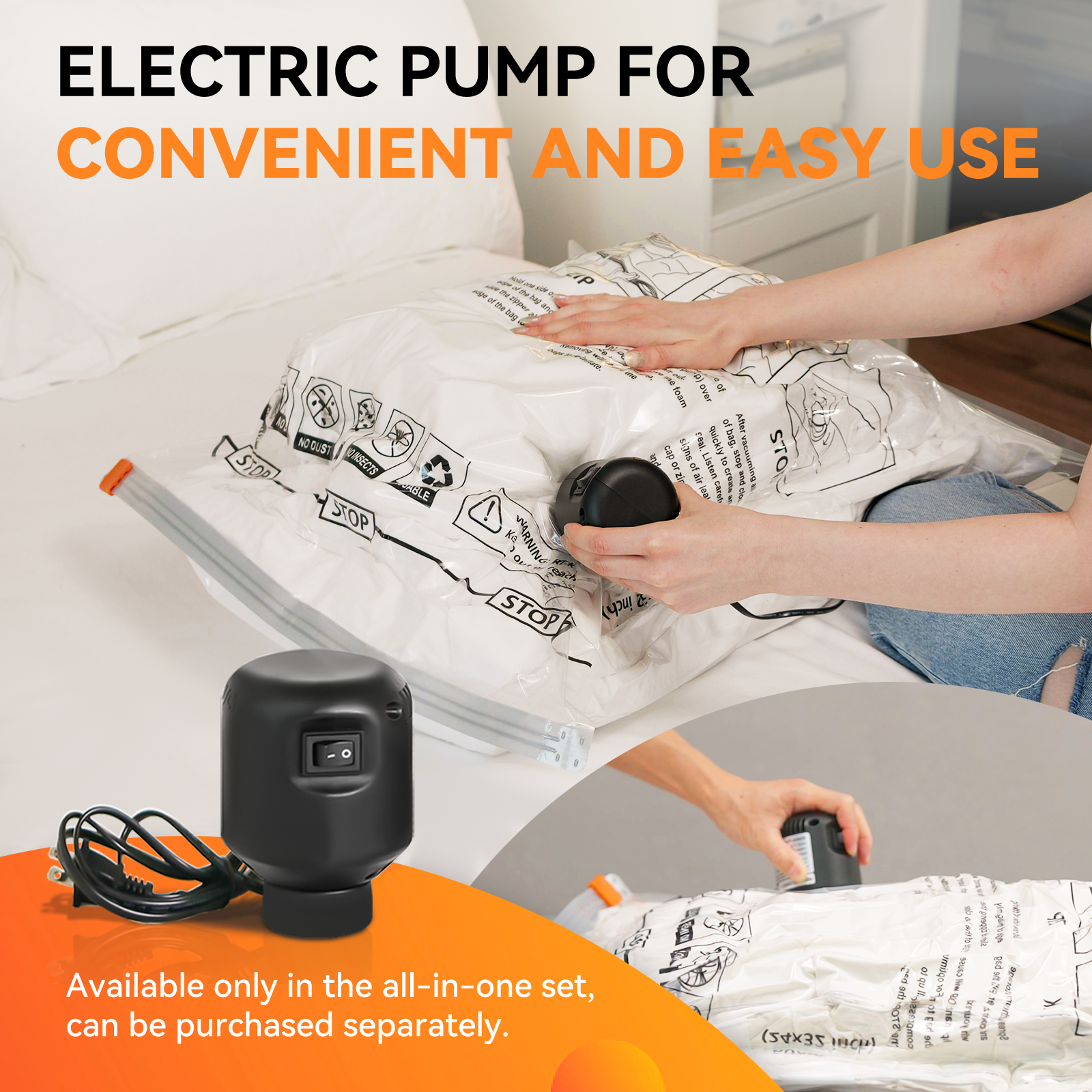 9 Vacuum Storage Bags Combo (3 Jumbo, 3 Large, 3 Medium) - 2nd Gen