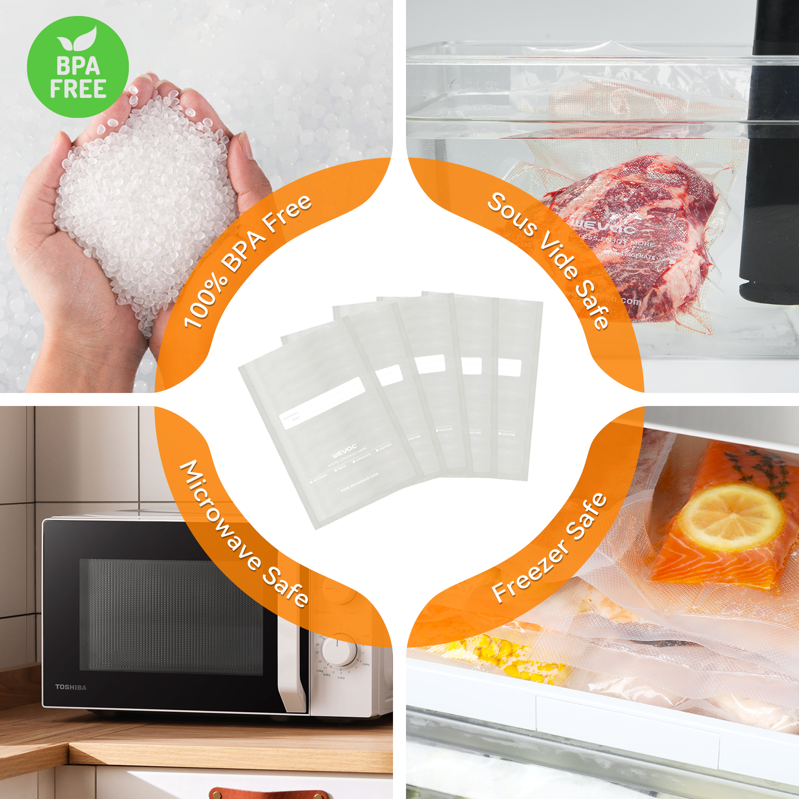 Embossed Vacuum Sealer Bags Rolls