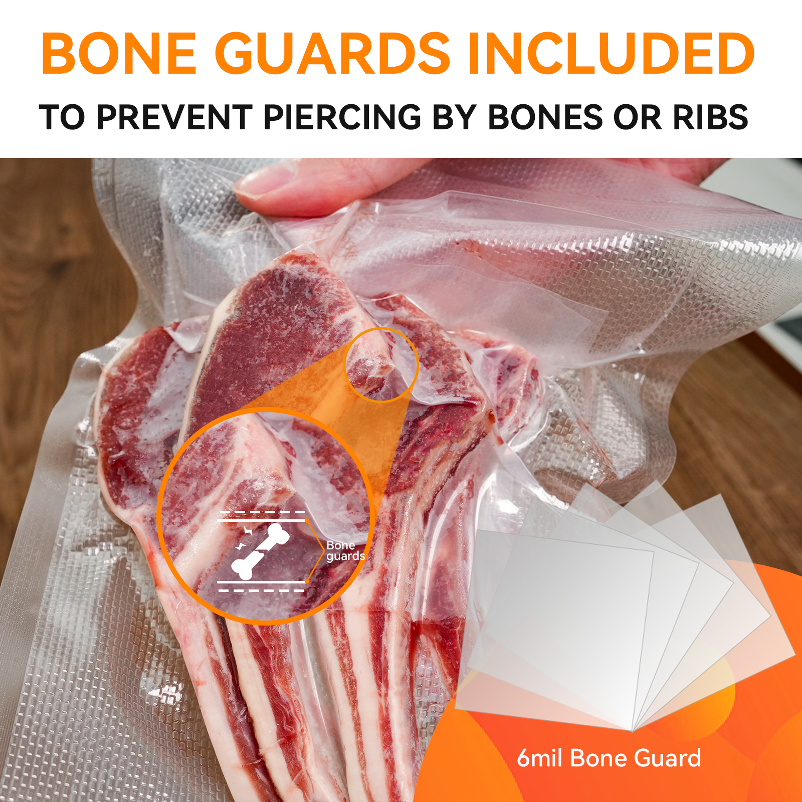 Wevac Pre-cut Vacuum Sealer Bags 3-Mil Pack of 100