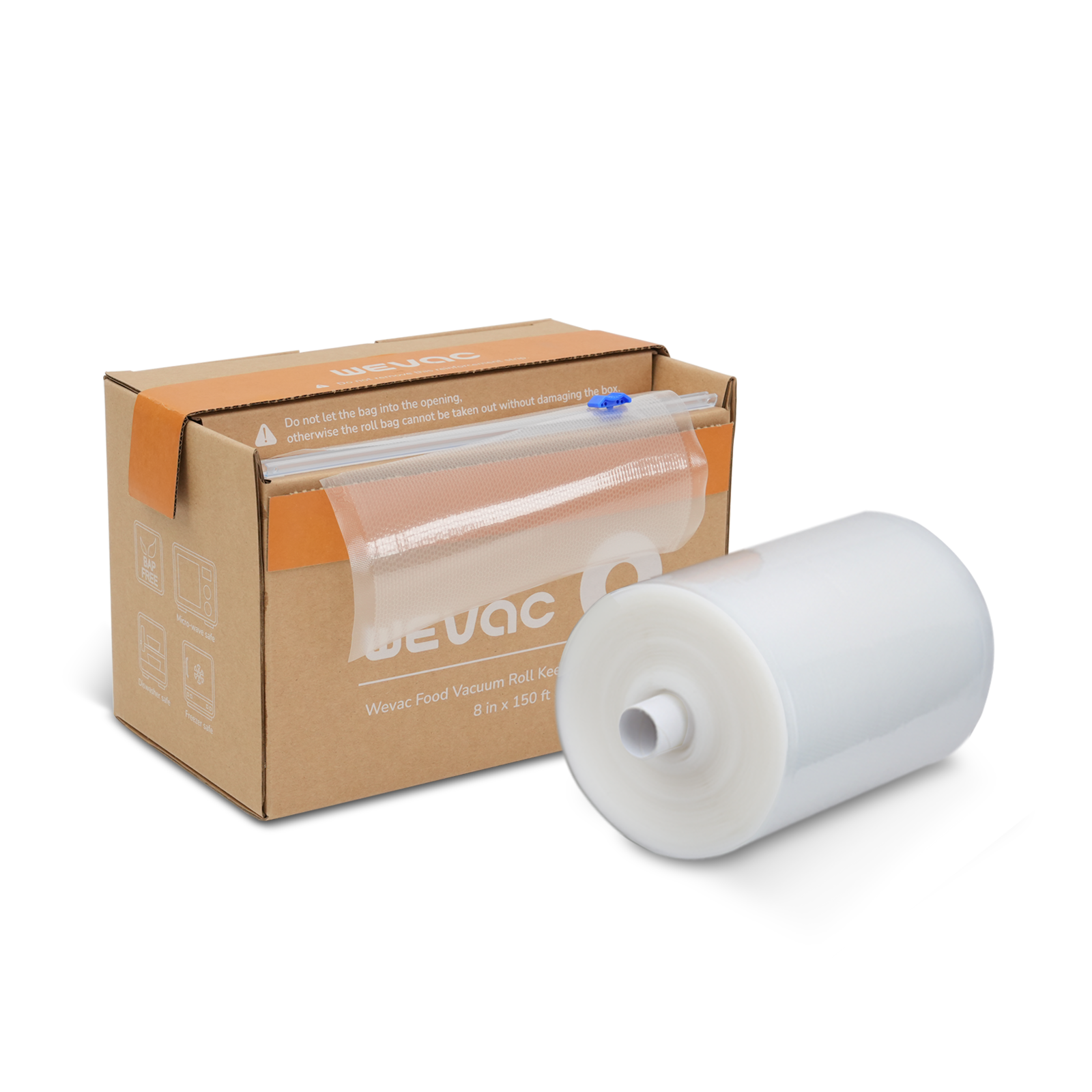 Wevac 20cmx45m 真空パック袋 真空パックロール カッターボックス付き