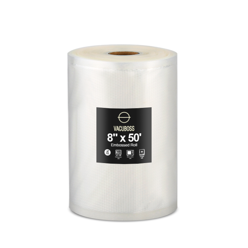 8"x50' Embossed Vacuum Sealer Bags Rolls - 3 Mil
