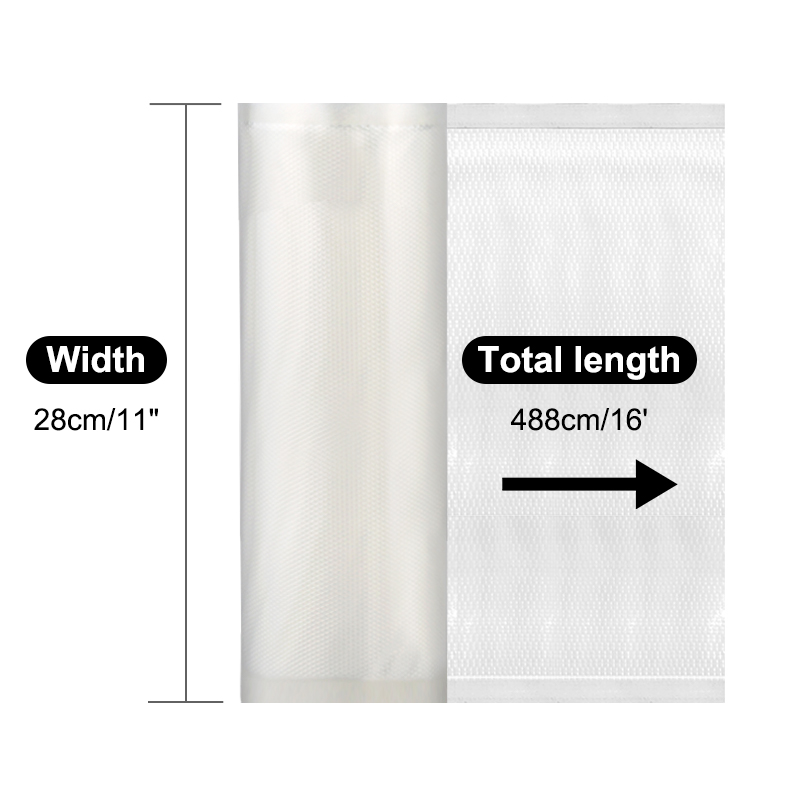 Embossed Vacuum Sealer Bags Rolls - 11"x16' - 3 Mil