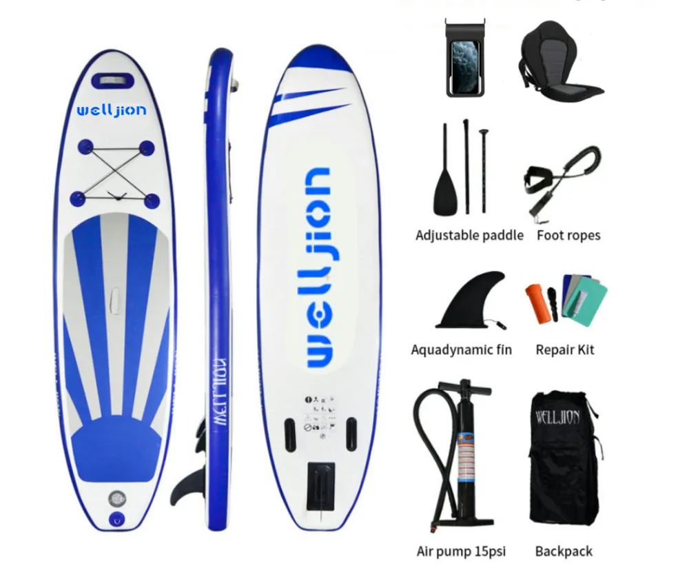 10ft 、11ft Sup levante-se placa de pá sup, prancha de surf, saco, pá, aleta, bomba de ar, kit de reparação, trela de pé