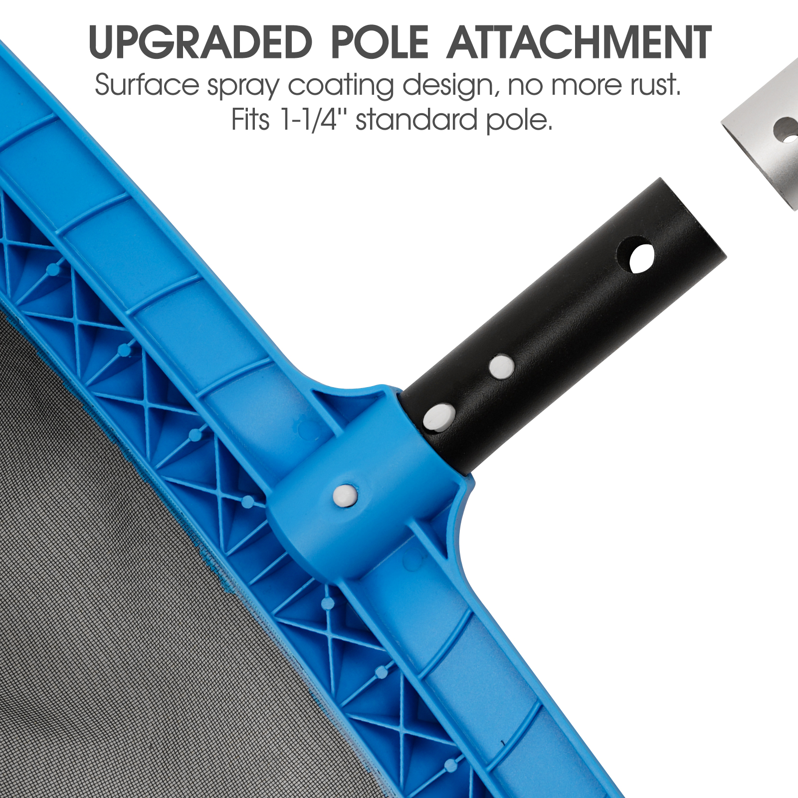 TidyMister Pool Skimmer Net with Self-Repair Fine Nylon Mesh Bag, Pool Leaf Rake for Above Ground Pools & In-ground Pools, Pool Nets for Cleaning - Original Series(No Pole)