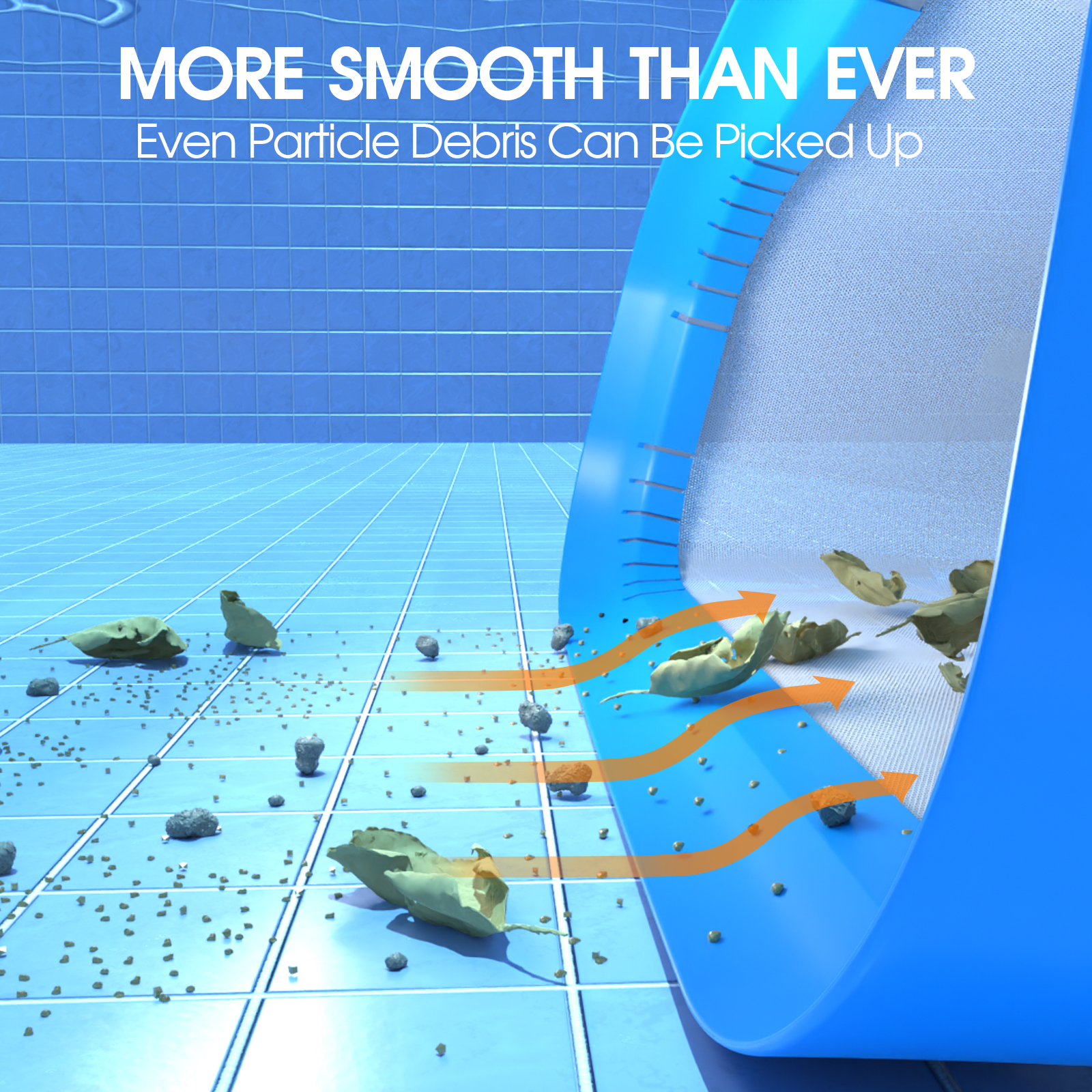 17.5'' Ultra Fine Mesh Pool Skimmer Net Rake for Sand Silt Pollen Debris - Super Extra Fine Nylon Cleaning Pool Net for Above Ground & In-ground Swimming Pools