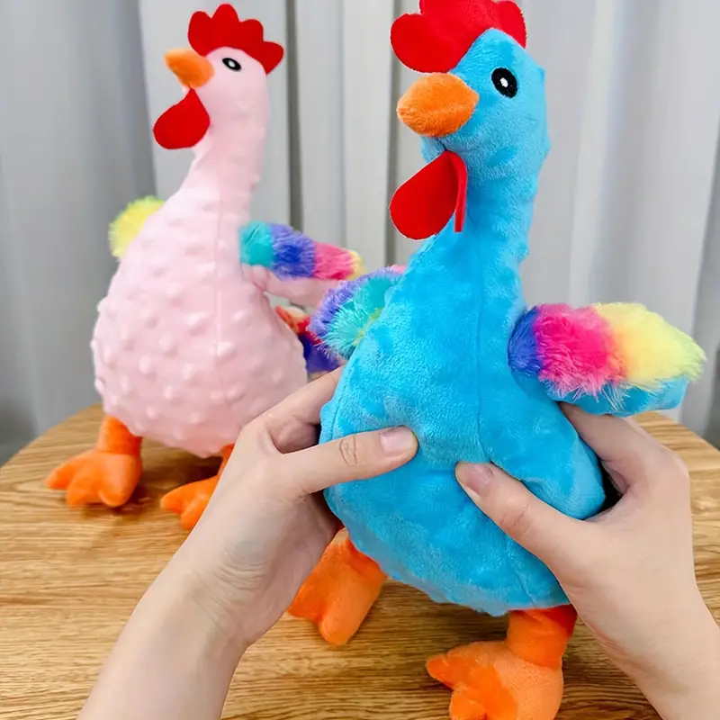squeaky plush chicken dog toy durable chew and boredom relief companion for all breeds durable dog toys for aggressive chewers chew plush toys for dogs 2