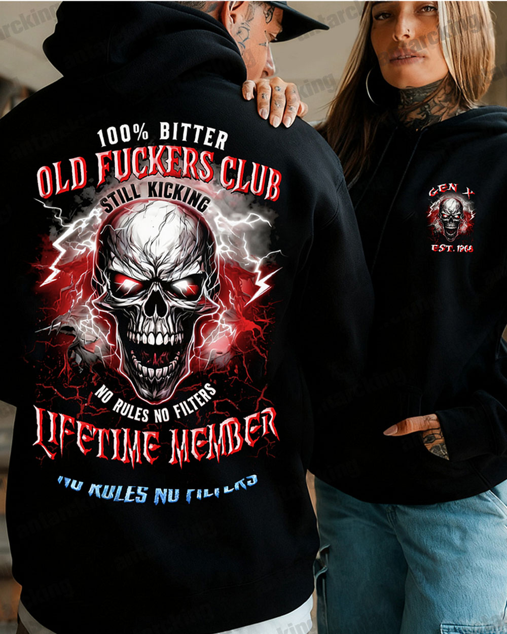 100% Bitter Old Fuckers Club Custom Year Gen X ,Boomer Sweatshirt/T-shirt/Hoodie