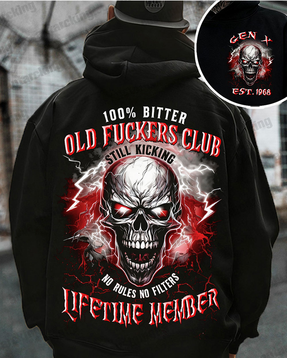 100% Bitter Old Fuckers Club Custom Year Gen X ,Boomer Sweatshirt/T-shirt/Hoodie