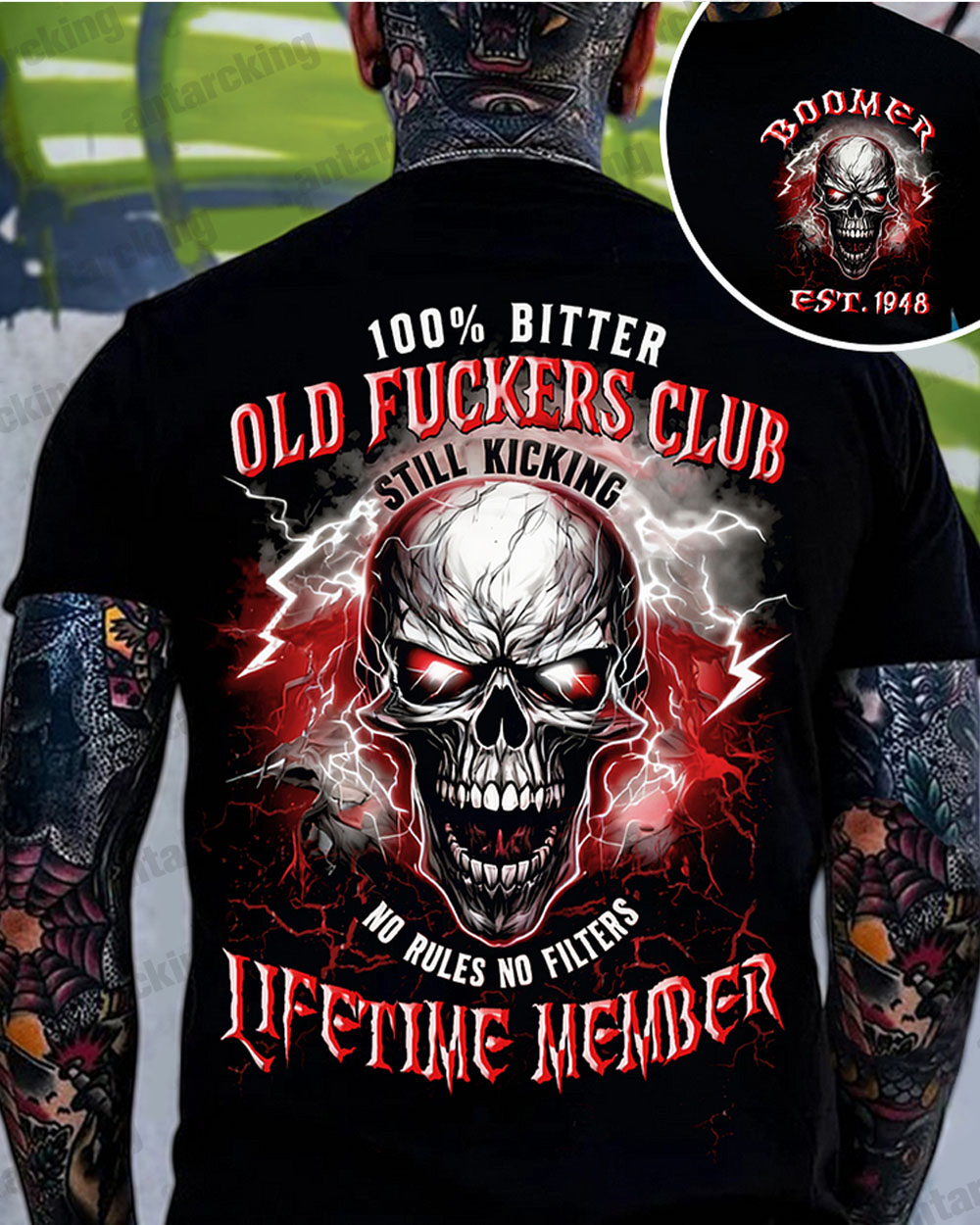 100% Bitter Old Fuckers Club Custom Year Gen X ,Boomer Sweatshirt/T-shirt/Hoodie