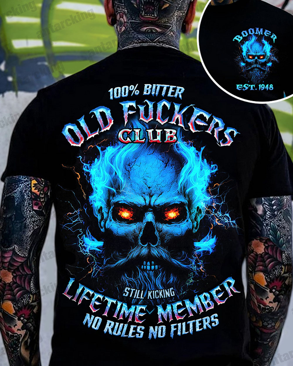 100% Bitter Old Fuckers Club Custom Year Gen X ,Boomer Sweatshirt/T-shirt/Hoodie