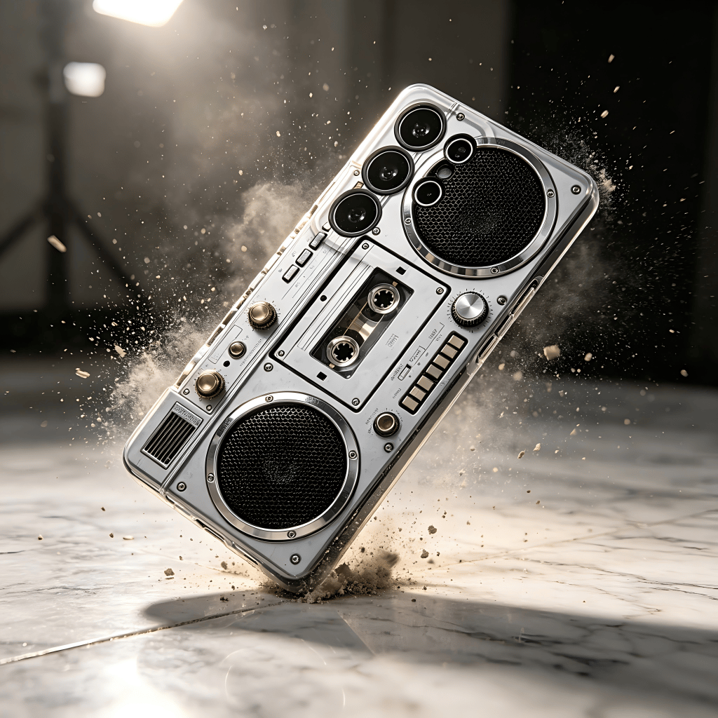 📼 Retro Cassette Player Pattern Silicone Phone Case Applicable to the Galaxy series