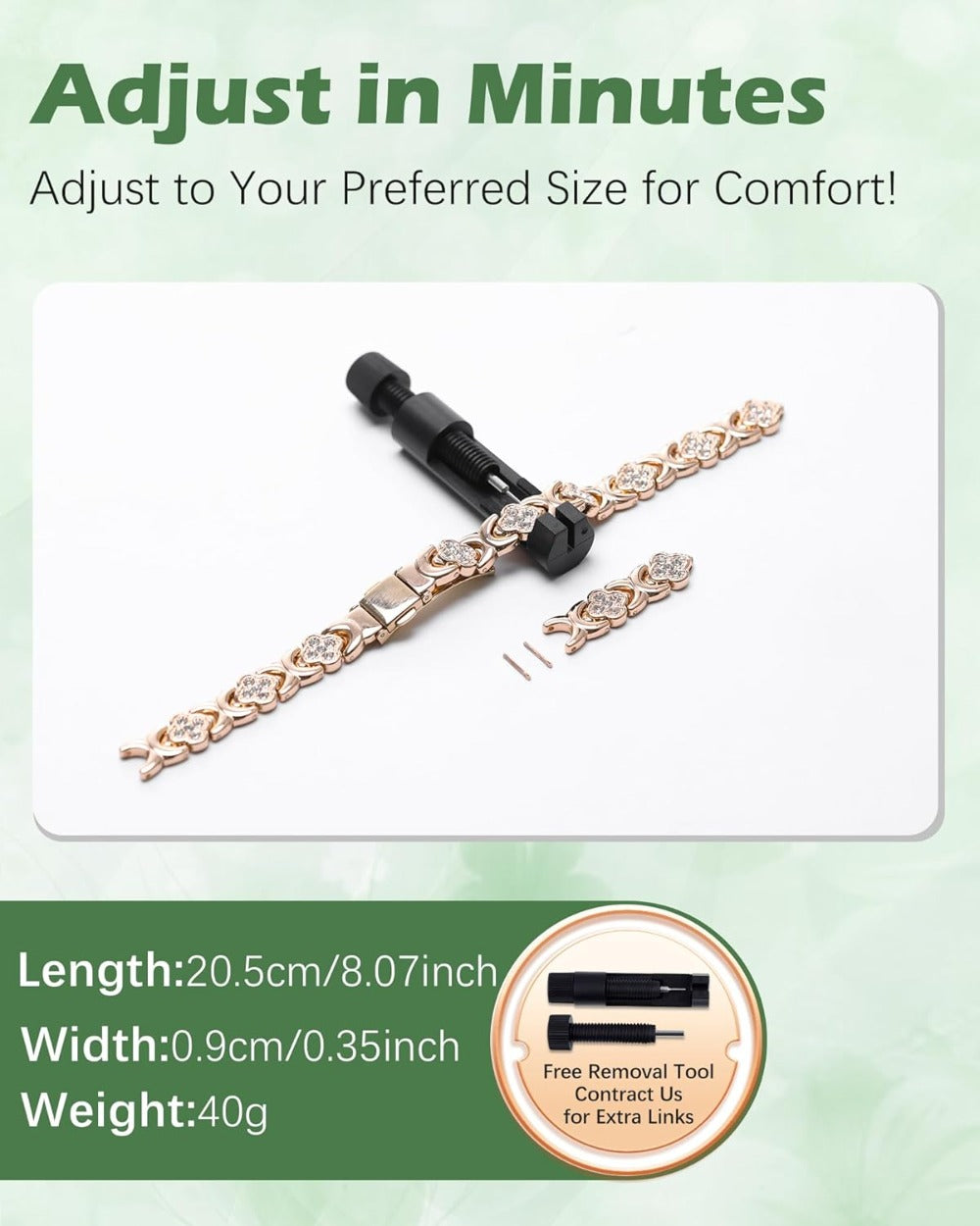 Elegant Copper Magnetic Bracelet – Lucky Clover Gift for Women (Energy & Wellness)