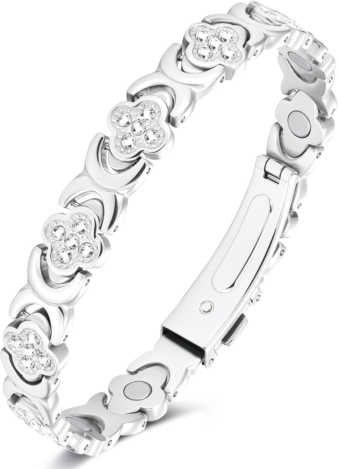 Elegant Copper Magnetic Bracelet – Lucky Clover Gift for Women (Energy & Wellness)
