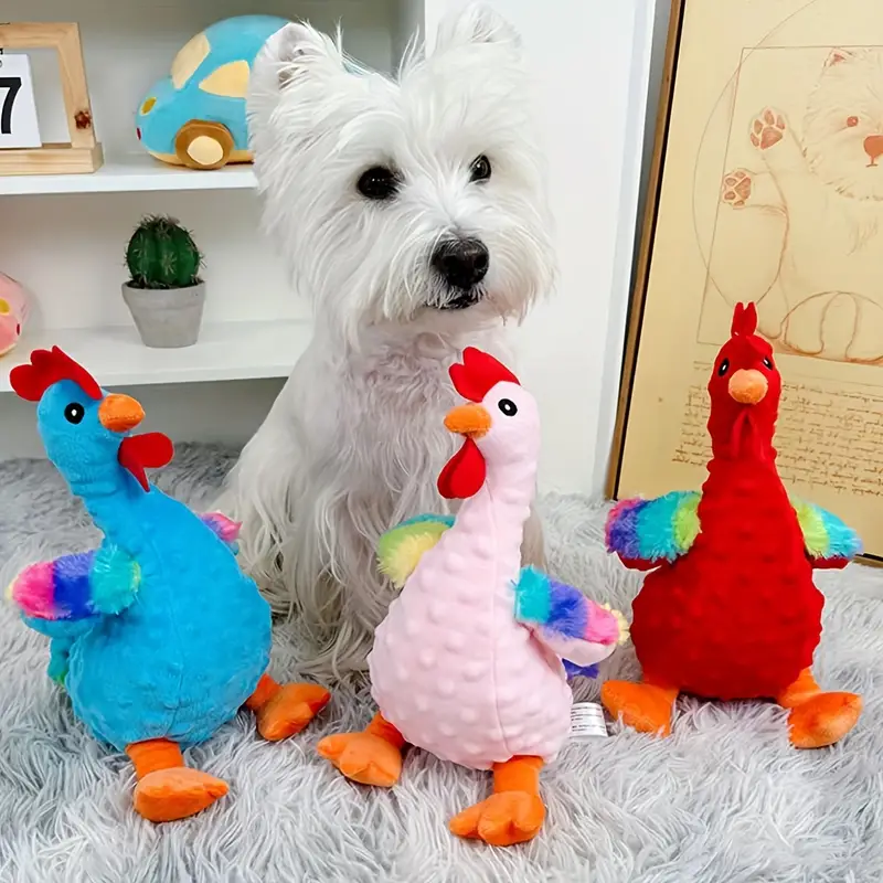 squeaky plush chicken dog toy durable chew and boredom relief companion for all breeds durable dog toys for aggressive chewers chew plush toys for dogs 1