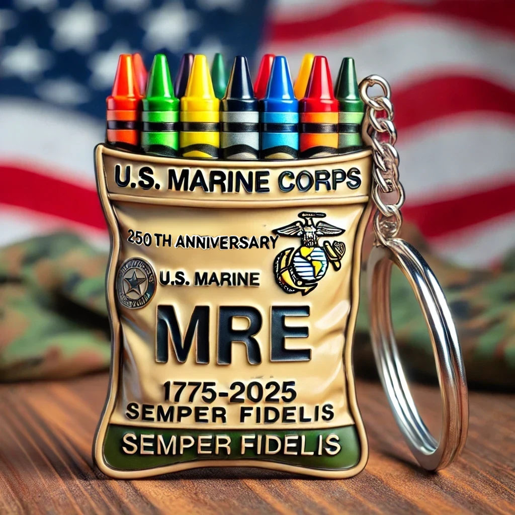 250th Anniversary Military Commemorative MRE Crayon Keychain