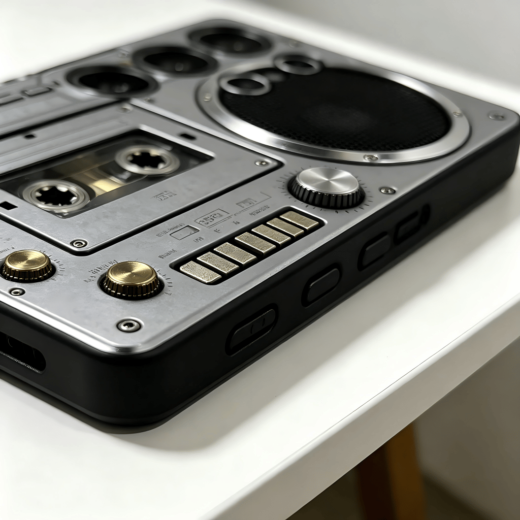 📼 Retro Cassette Player Pattern Silicone Phone Case Applicable to the Galaxy series