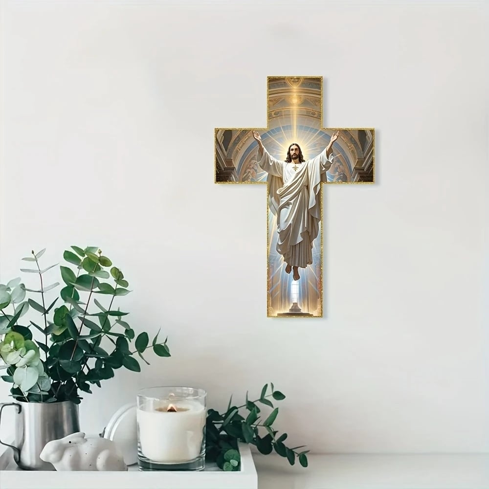 Vintage Acrylic  Jesus Christ Wall Cross 30*20cm