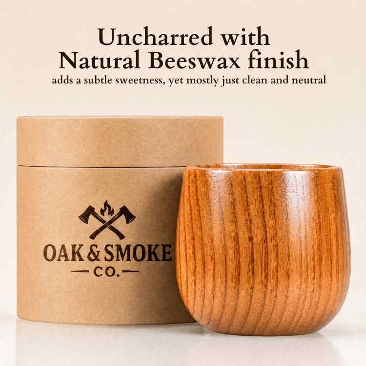 Charred Wooden Bourbon Drinking Glass, 2pcs Handcrafted Charred Wooden Whiskey Cup, Birthday Gifts✨