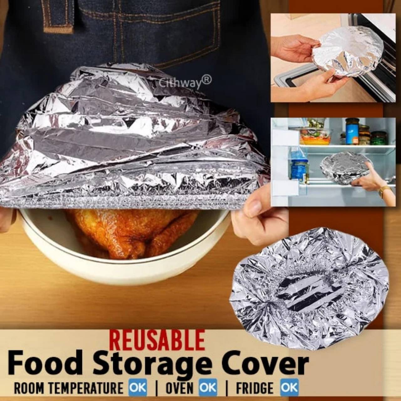 FoilCovers Reusable Food Foil Lids – Pack of 50
