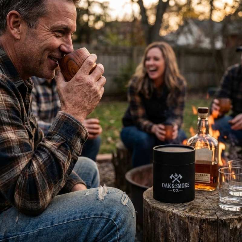 Charred Wooden Bourbon Drinking Glass, 2pcs Handcrafted Charred Wooden Whiskey Cup, Birthday Gifts✨