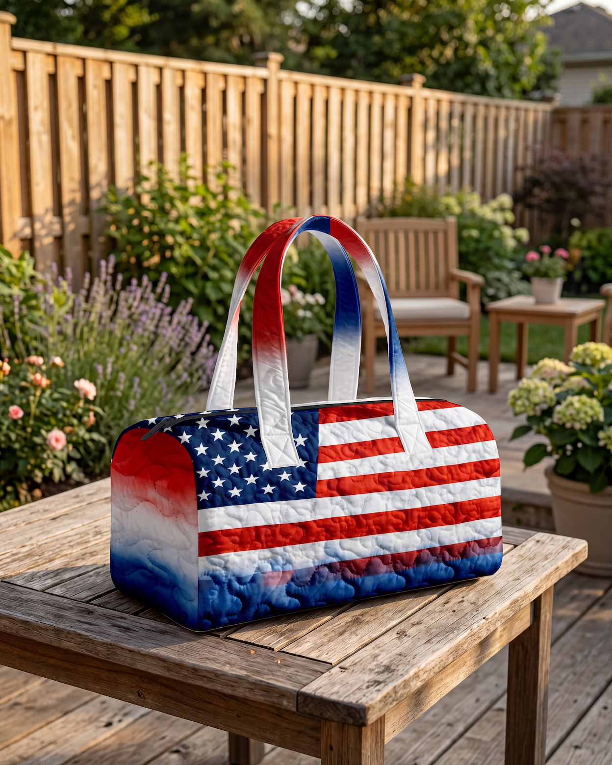 🔥HOT SALE 49% OFF🔥 Floral American Flag Travel Duffel