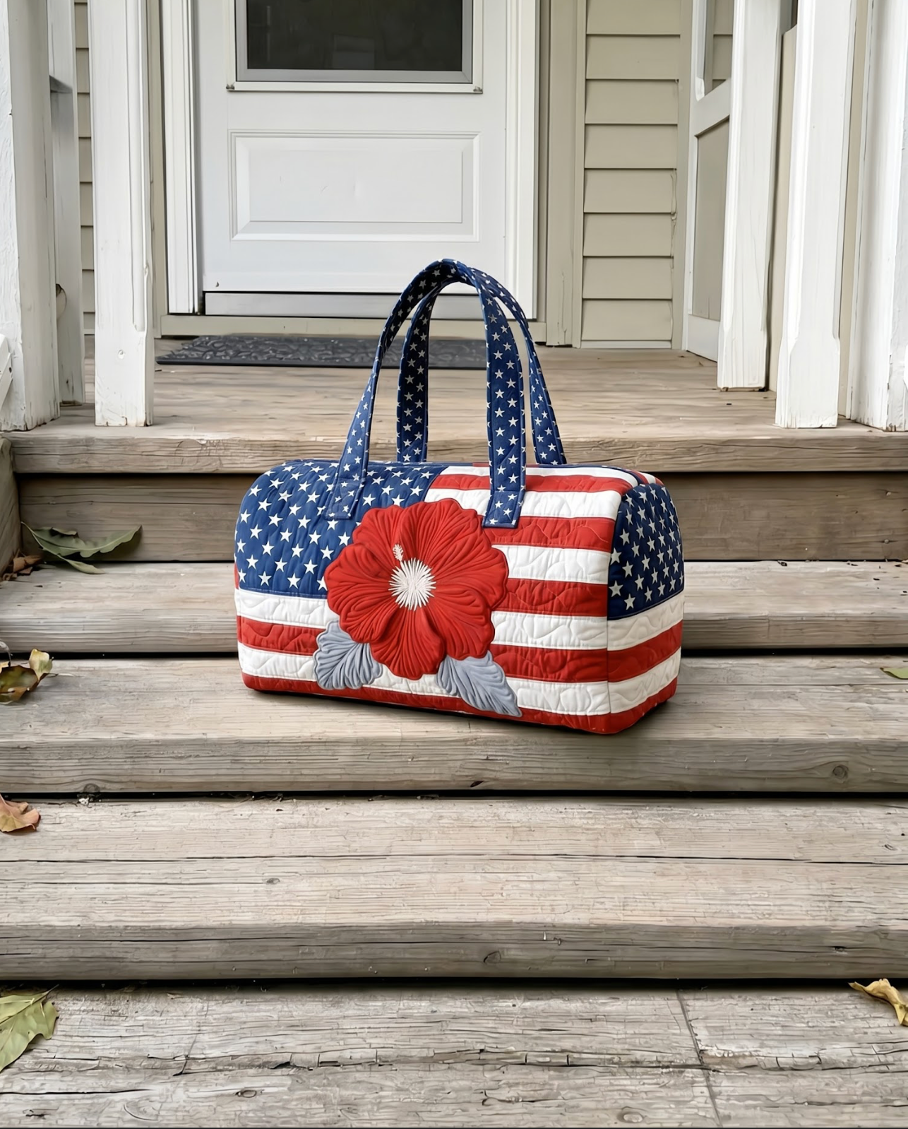 🔥HOT SALE 49% OFF🔥 Floral American Flag Travel Duffel