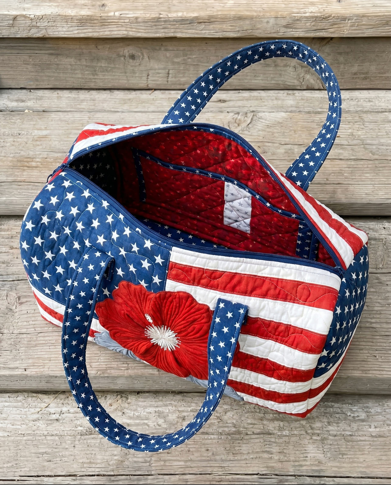 🔥HOT SALE 49% OFF🔥 Floral American Flag Travel Duffel