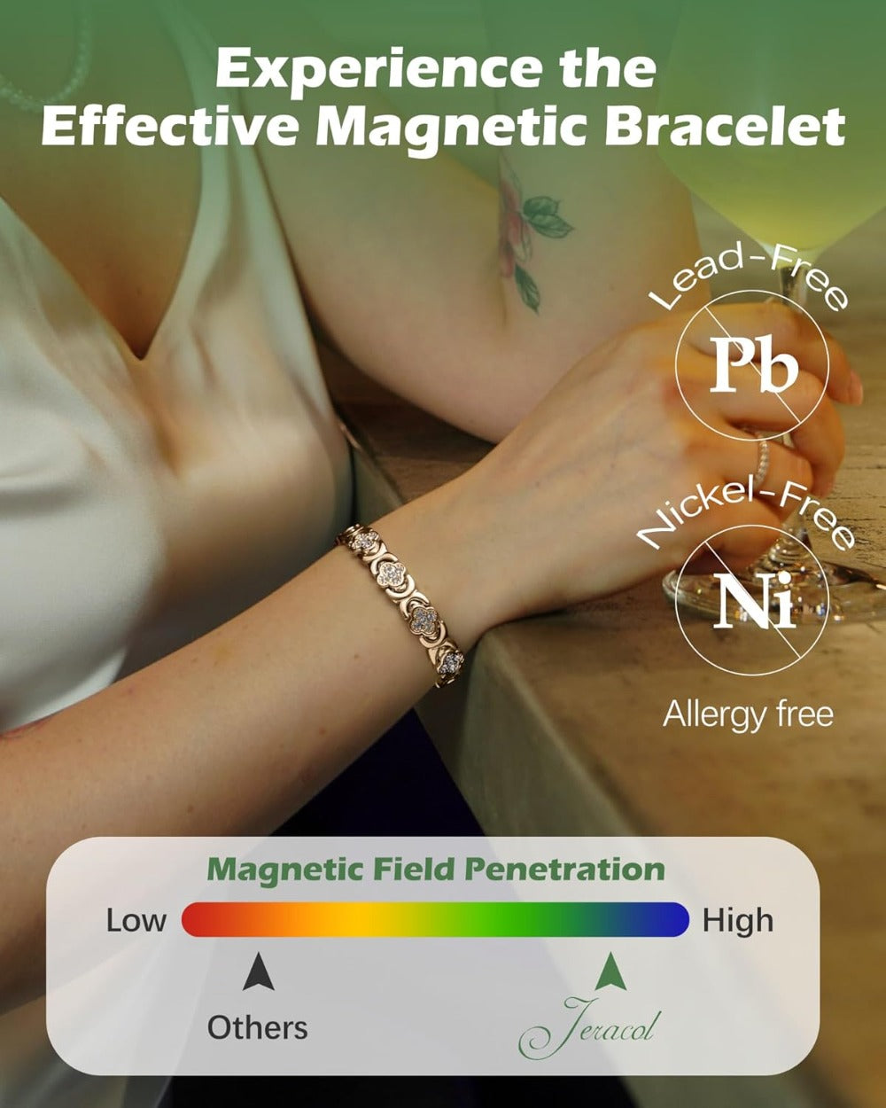 Elegant Copper Magnetic Bracelet – Lucky Clover Gift for Women (Energy & Wellness)