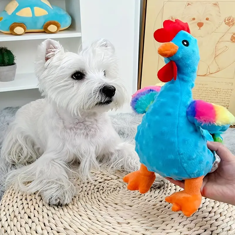 squeaky plush chicken dog toy durable chew and boredom relief companion for all breeds durable dog toys for aggressive chewers chew plush toys for dogs 4