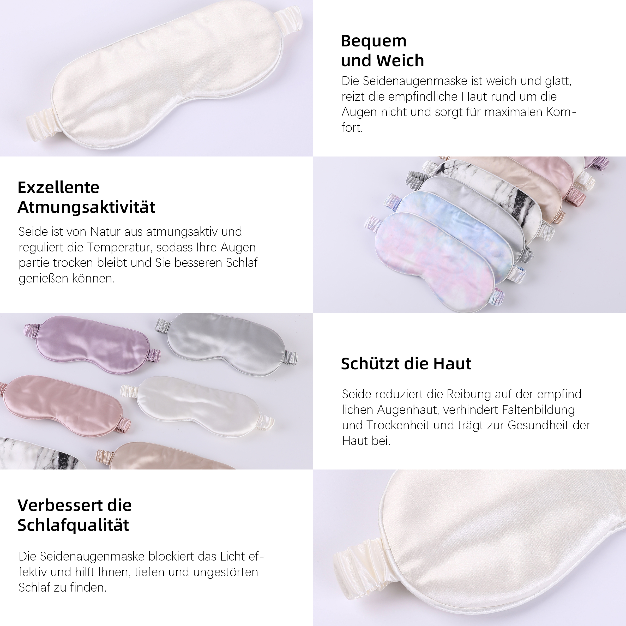 قناع نوم من حرير التوت بوزن 22Momme