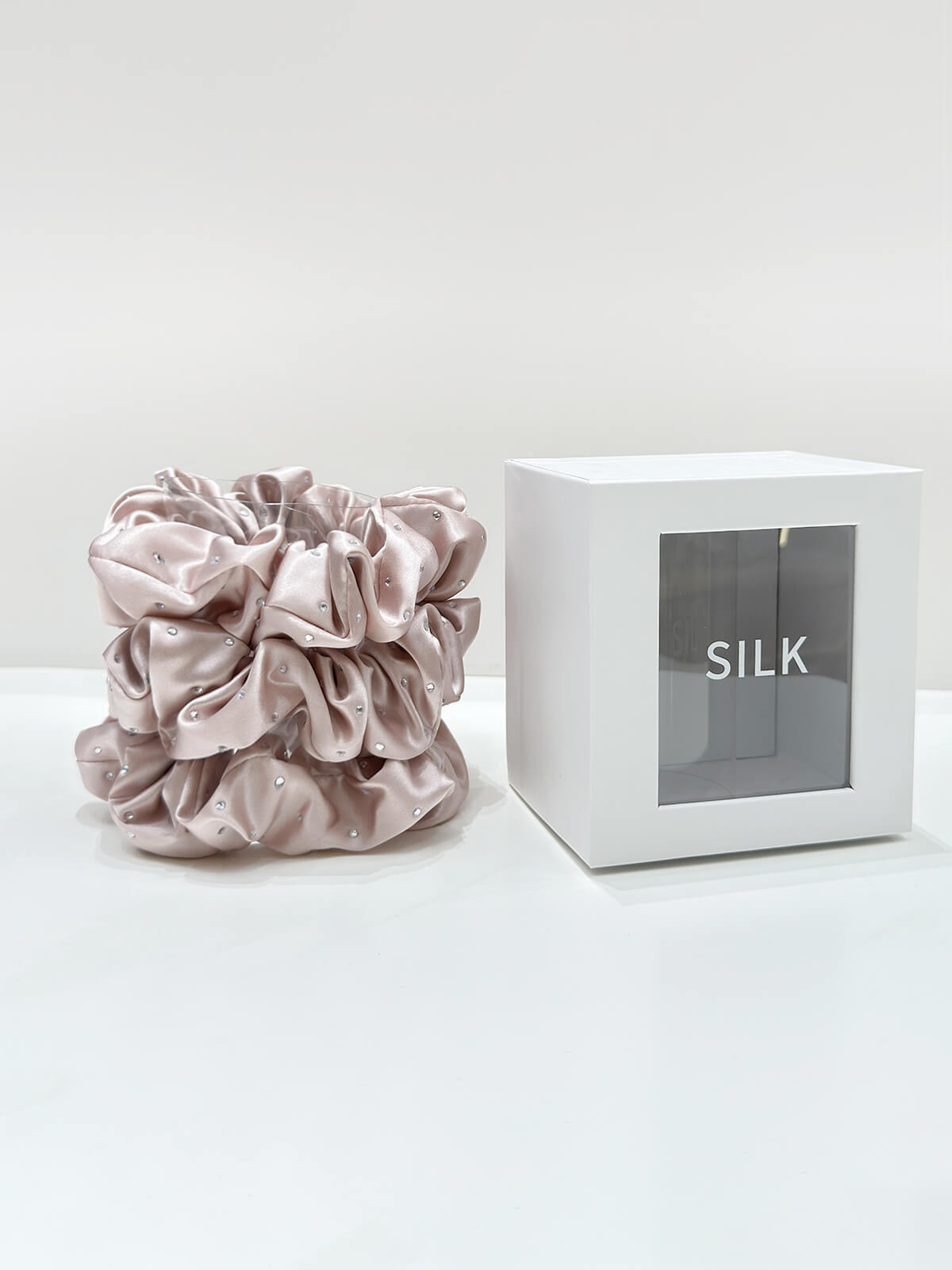 22 Momme Seiden-Haargummis, Uni, 3er-Pack