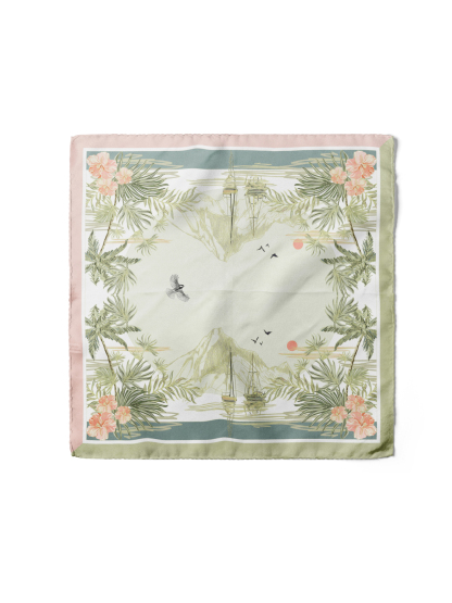 18Momme Seidenschal mit Sunset-Motiv