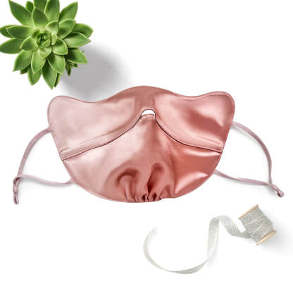 Sonnenschutzmaske aus Seide 22Momme – Mit Raffungen am Kinn