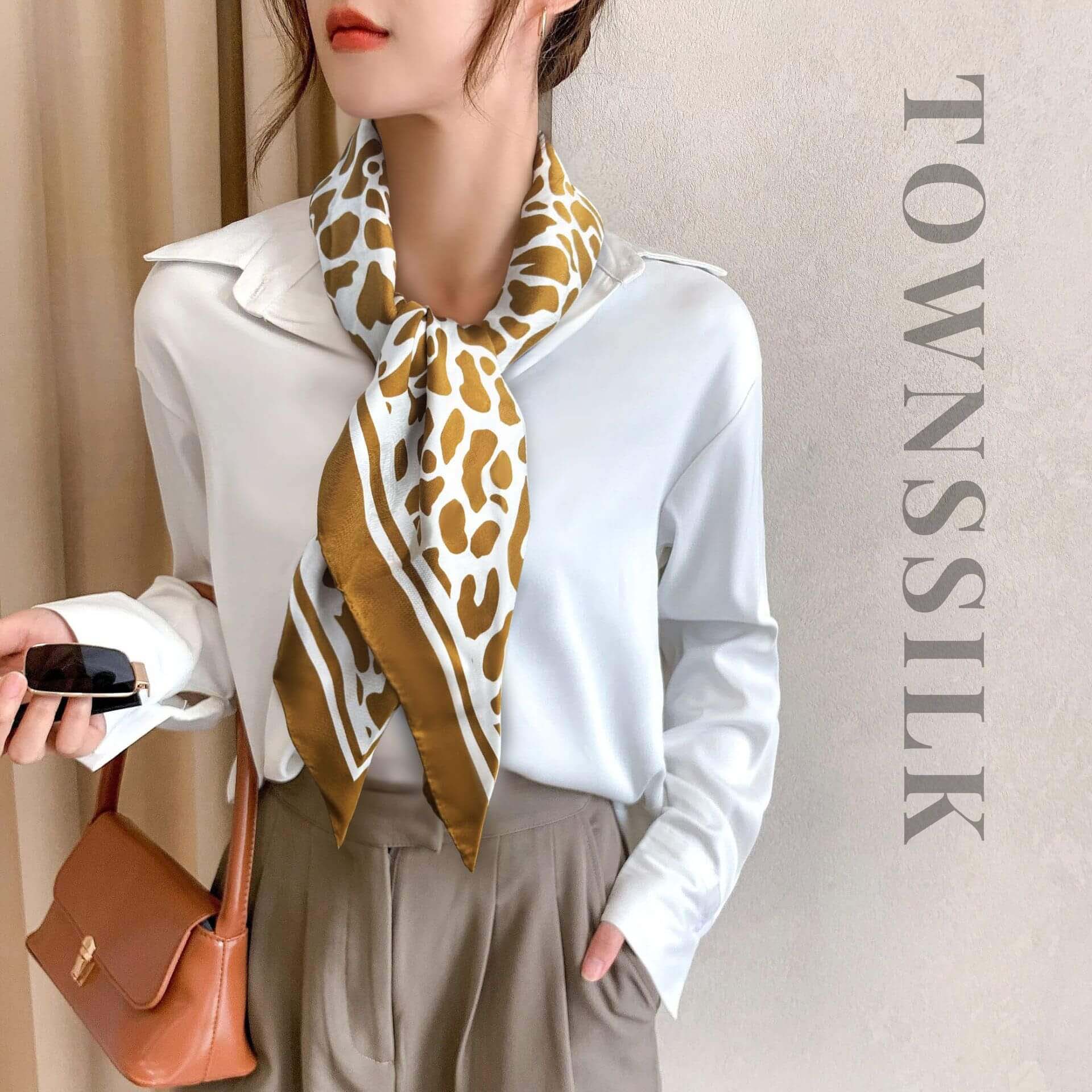 16Momme Seidentuch mit Leopardenmuster