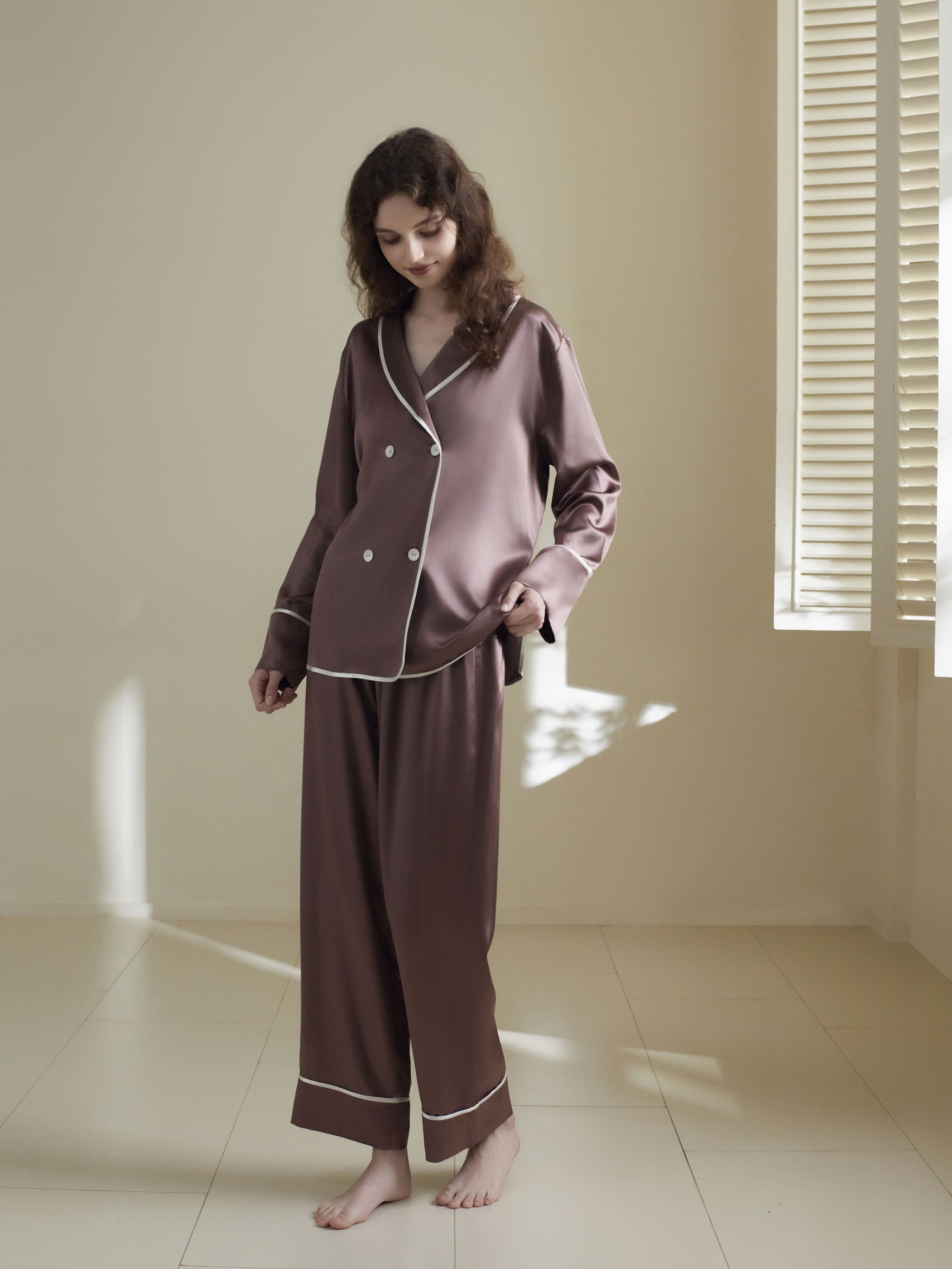 22Momme Silk Double-breasted Pajama Set