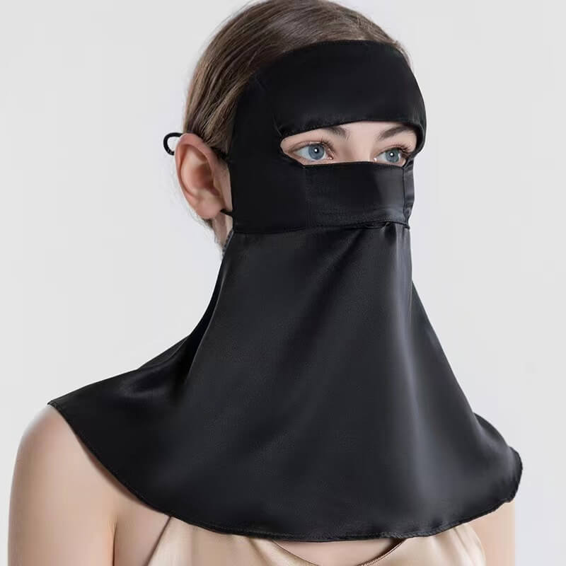 Lange Sonnenschutzmaske aus Seide 16Momme – Ohne Draht