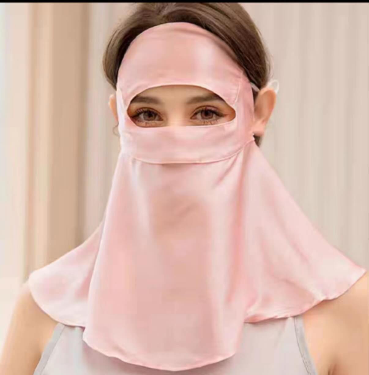 Lange Sonnenschutzmaske aus Seide 16Momme – Ohne Draht