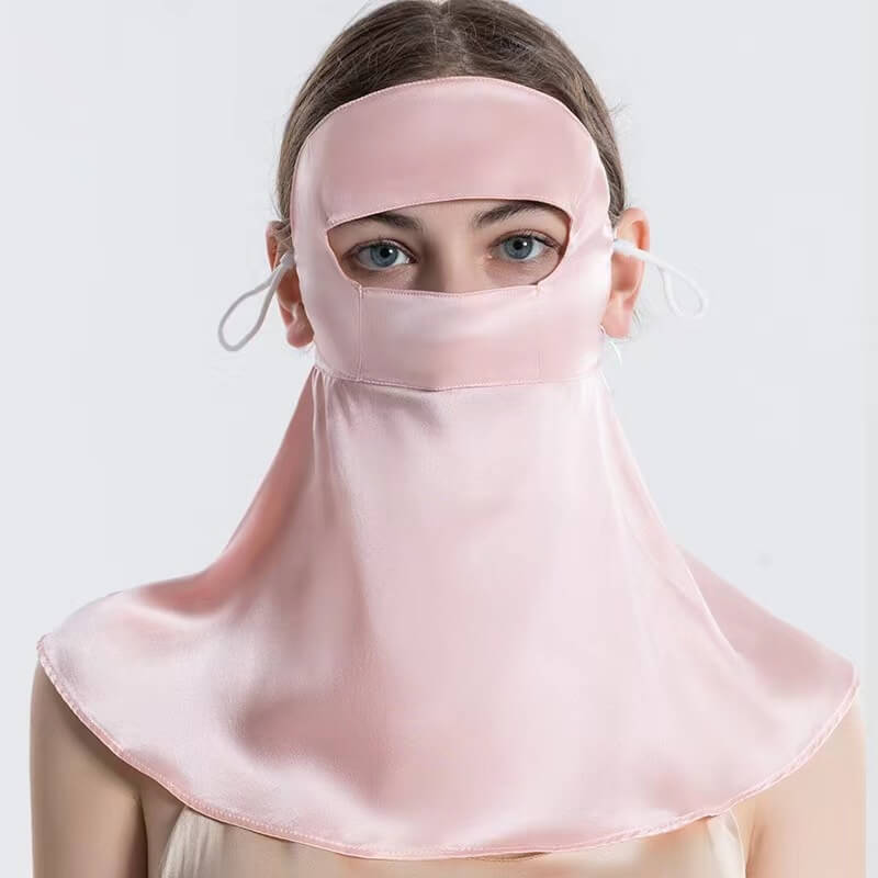 Lange Sonnenschutzmaske aus Seide 16Momme – Ohne Draht