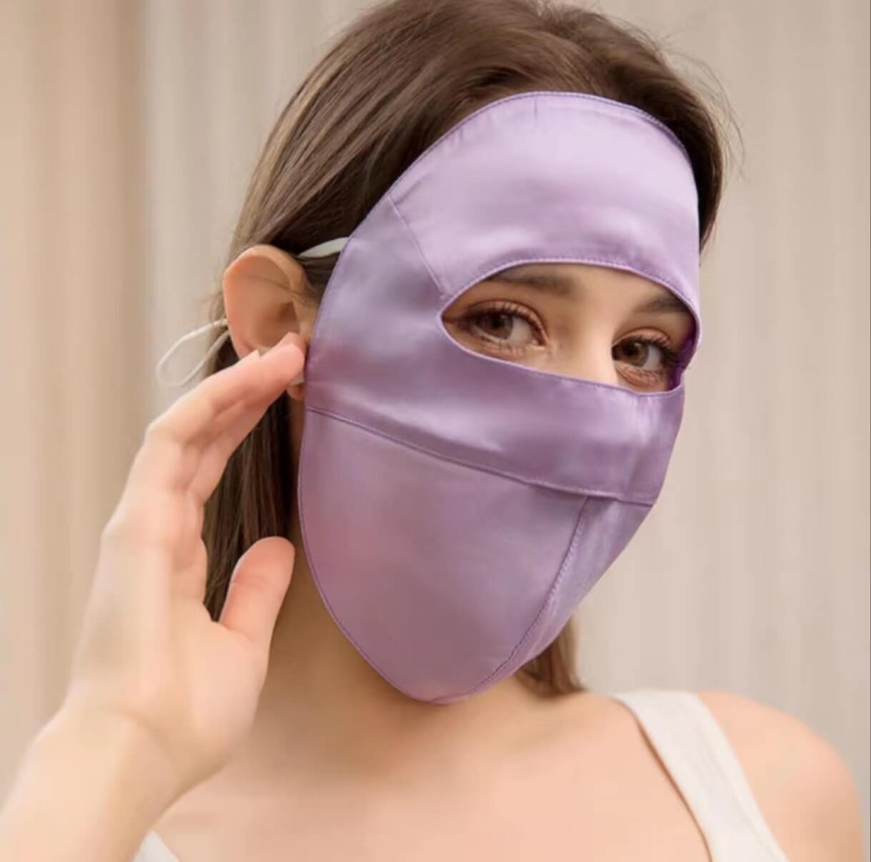 Sonnenschutzmaske aus Seide 22Momme – Feuchtigkeitsspendend & Leicht